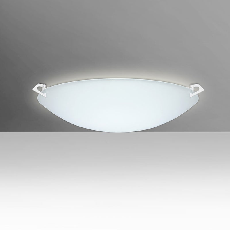 Besa Lighting Sonya 17in 2-Light LED Flush Mount | Contemporary White and White Glass | Kitchen & Bedroom Ceiling Light | Model 841825-LED-WH