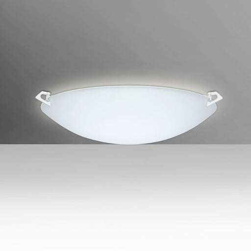 Besa Lighting Sonya 17in 2-Light Flush Mount | Contemporary White and White Frost Glass | Bedroom & Hallway Ceiling Light | Model 841825-WH