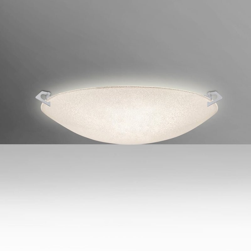 Besa Lighting Sonya 17in 2-Light LED Flush Mount | Contemporary Satin Nickel and Crystal Glass | Bedroom & Hallway Ceiling | Model 8418GL-LED-SN