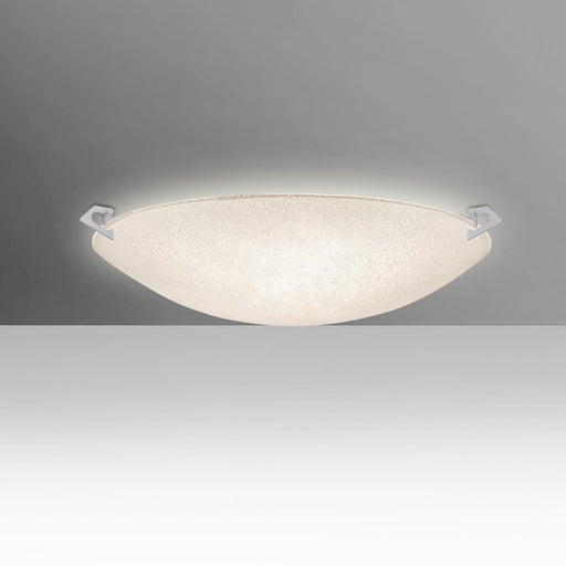 Besa Lighting Sonya 17in 2-Light LED Flush Mount | Contemporary Satin Nickel and Crystal Glass | Bedroom & Hallway Ceiling | Model 8418GL-LED-SN