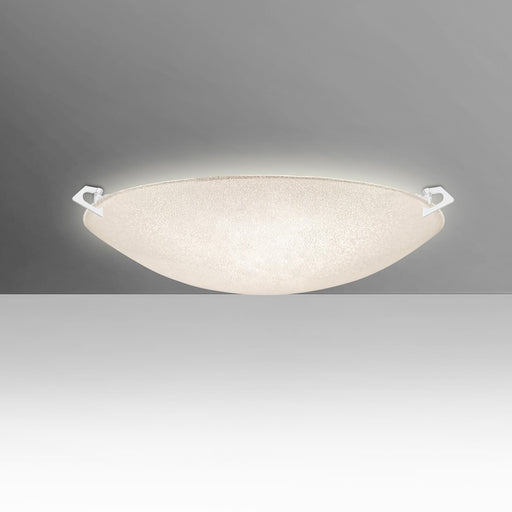 Besa Lighting Sonya 17in 2-Light LED Flush Mount | Contemporary White and Crystal Glass | Bedroom & Hallway Ceiling Light | Model 8418GL-LED-WH