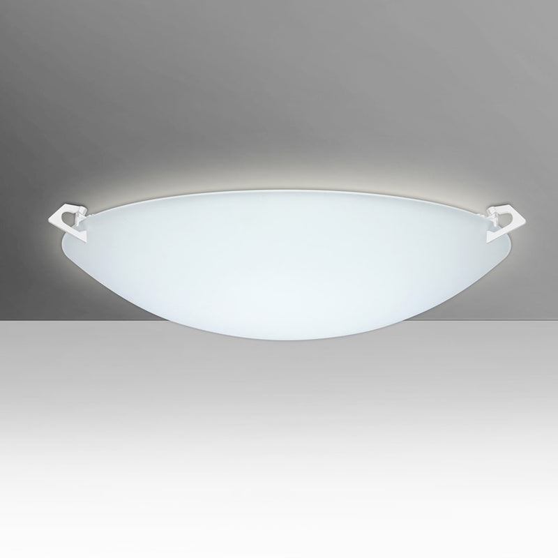 Besa Lighting Sonya 20in 3-Light LED Flush Mount | Contemporary White and White Glass | Kitchen & Living Room Ceiling Light | Model 841925-LED-WH