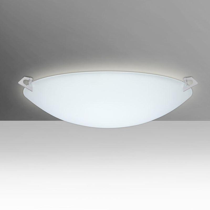 Besa Lighting Sonya 20in 3-Light Flush Mount | Contemporary Satin Nickel and White Glass | Kitchen & Living Room Ceiling Light | Model 841925-SN