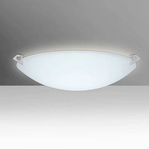 Besa Lighting Sonya 20in 3-Light Flush Mount | Contemporary Satin Nickel and White Glass | Kitchen & Living Room Ceiling Light | Model 841925-SN