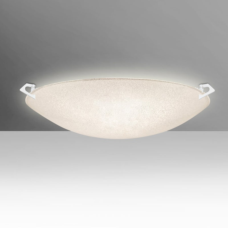 Besa Lighting Sonya 20 20in 3-Light Flush Mount | Contemporary White and Crystal Glass | Bedroom & Hallway Ceiling Light | Model 8419GL-WH