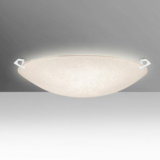 Besa Lighting Sonya 20 20in 3-Light Flush Mount | Contemporary White and Crystal Glass | Bedroom & Hallway Ceiling Light | Model 8419GL-WH