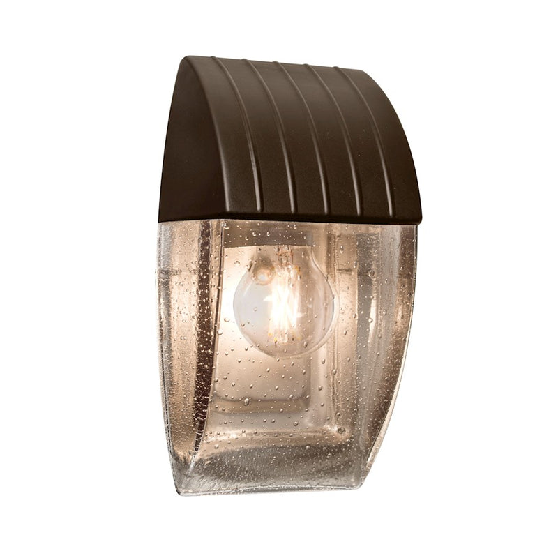 Besa Lighting Aqua 10in 1-Light Outdoor Sconce | Transitional Bronze and Bronze Bubble Glass | Covered Patio & Entryway | Model AQUACP-CL-EDIL-BR