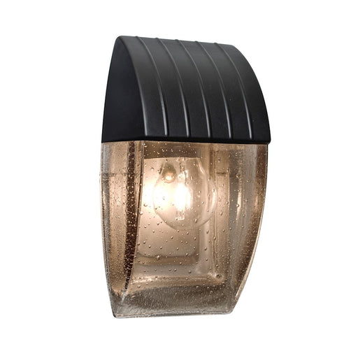 Besa Lighting Aqua 10in 1-Light Outdoor Sconce | Transitional Black and Gray Bubble Glass | Covered Patio & Entryway | Model AQUACP-SM-BK