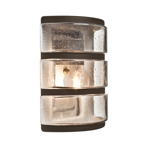 Besa Lighting Costaluz Aqua 9in 1-Light Outdoor Sconce | Transitional Bronze and Bronze Glass | Covered Patio & Entryway | Model AQUARBH-CL-EDIL-BR