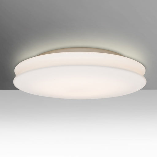 Besa Lighting Aura 16 1-Light LED Flush Mount | Contemporary White Opal Glass | Living Room & Kitchen Ceiling Light | Model AURA1607C-LED