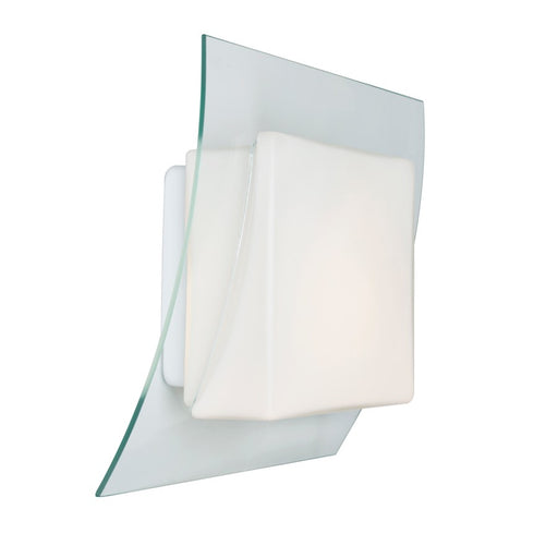 Besa Lighting Axis 10 10in 1-Light LED Wall Sconce | Contemporary Clear and White Glass | Outdoor & Indoor | 10 x 4 x 10 in | Model AXIS10-LED-CL