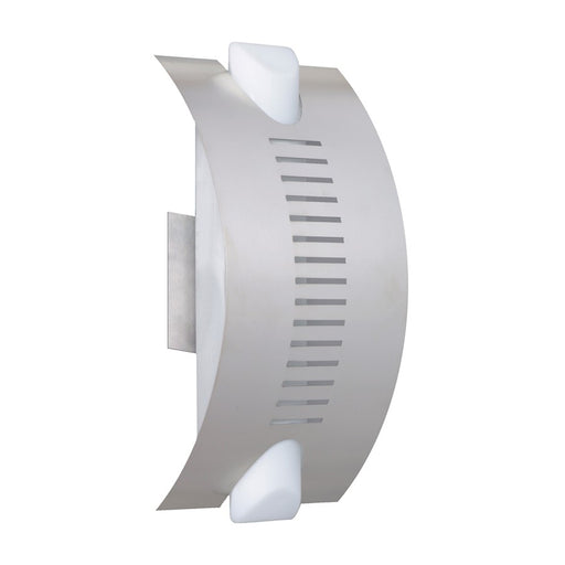 Besa Lighting Bando 13in 1-Light LED Outdoor Sconce | Contemporary Silver and Opal Glass | Entryway & Covered Patio | Model BANDOSL-LED