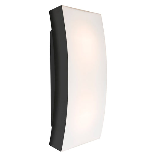 Besa Lighting Billow 15 15in 2-Light LED Outdoor Sconce | Contemporary Black and White Glass | Entryway & Covered Patio | Model BILLOW15-LED-BK