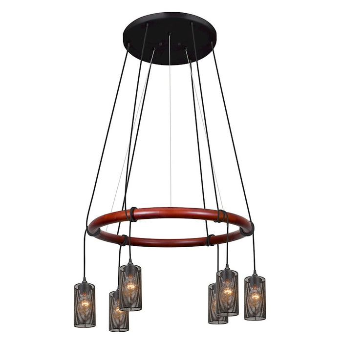 Besa Lighting Cirque 6 Light Pendant, Black/Mesh - CIRQUE-120V-BK-MS