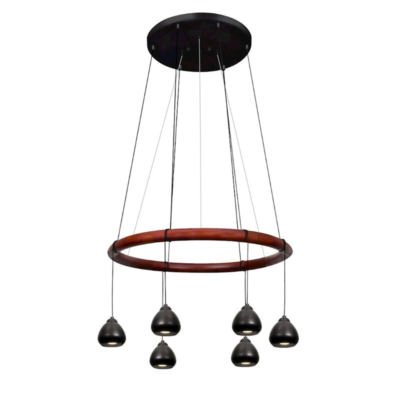 Besa Lighting Cirque 6 Light LED Pendant, Black