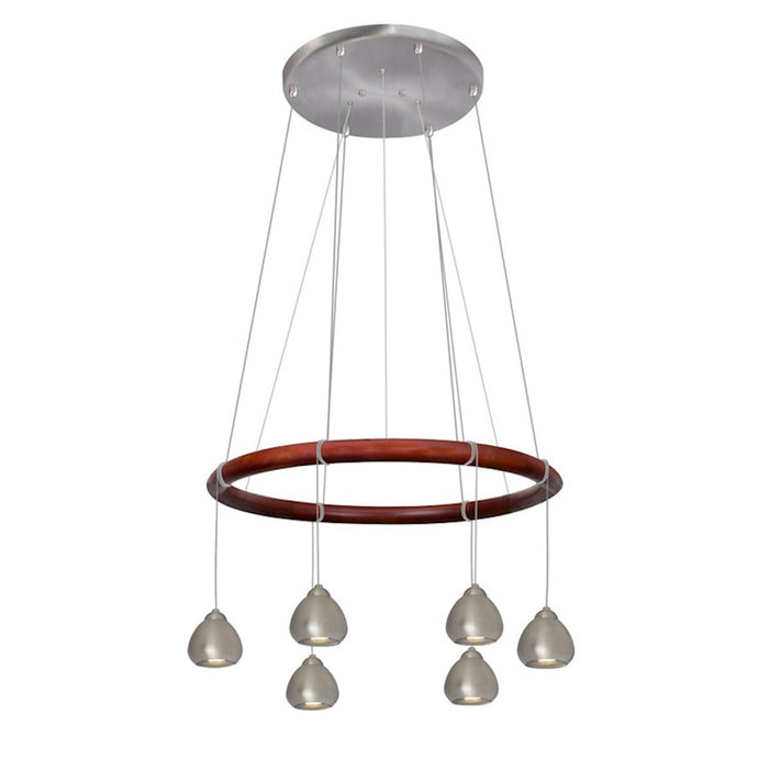 Besa Lighting Cirque 6 Light Pendant, Satin Nickel/ - CIRQUE-12V-SN