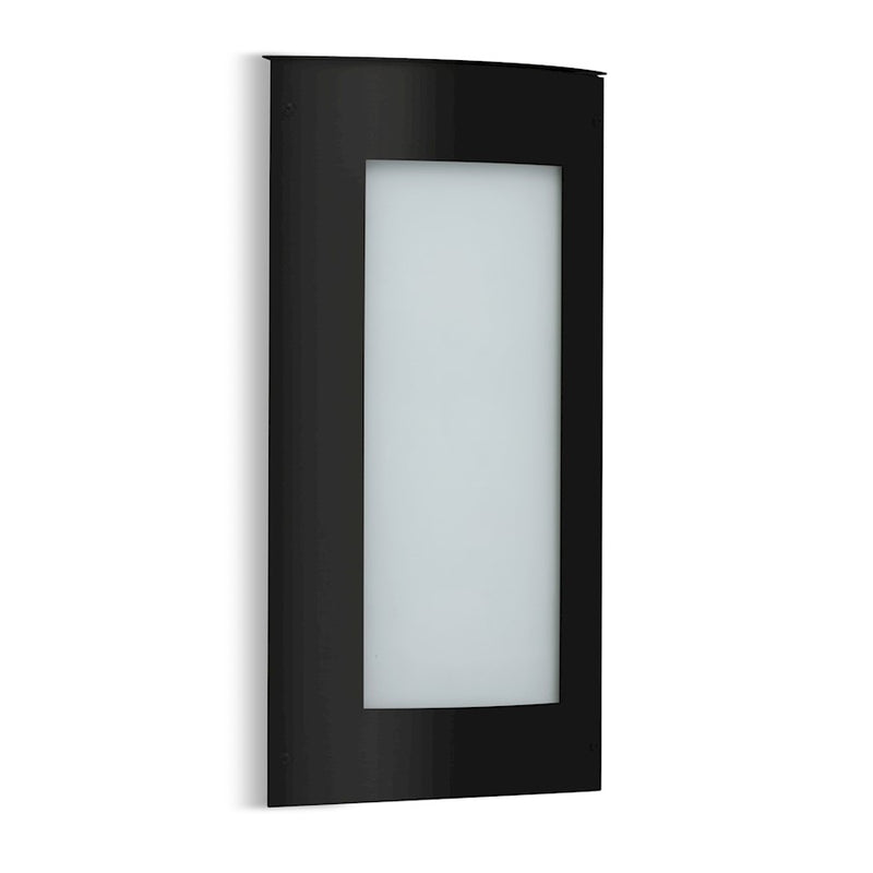 Besa Lighting Expo 16 1-Light LED Outdoor Sconce | Contemporary Black and White Acrylic | Entryway & Covered Patio | Model EXPO16-WA-LED-BK