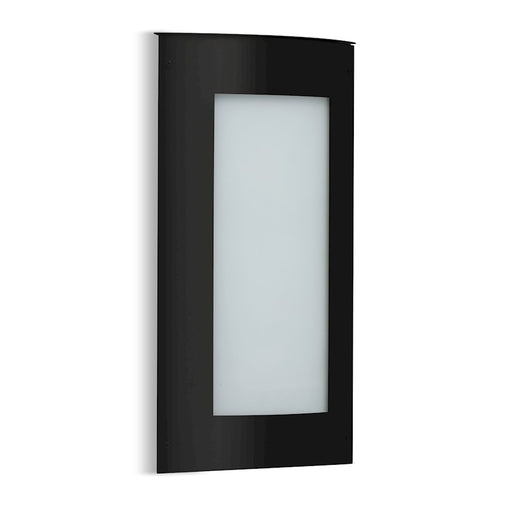 Besa Lighting Expo 16 1-Light LED Outdoor Sconce | Contemporary Black and White Acrylic | Entryway & Covered Patio | Model EXPO16-WA-LED-BK