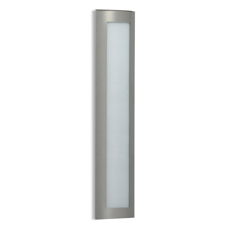 Besa Lighting Expo 38 1-Light LED Outdoor Sconce | Contemporary Silver and White Acrylic | Entryway & Patio | 8 x 3 x 38 in | Model EXPO38-WA-LED-SL
