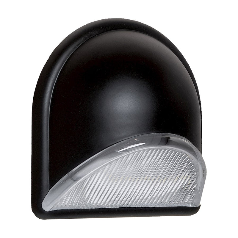 Besa Lighting Gabby 8in 1-Light Outdoor Sconce | Contemporary Black and Black Glass | Covered Porch & Entryway | 4.75 x 8.25 x 8.25 in | Model GABBYBK