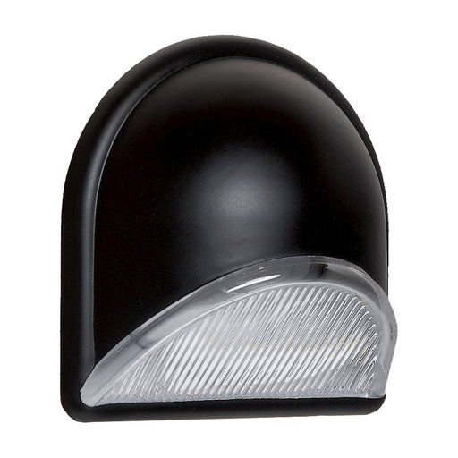 Besa Lighting Gabby 8in 1-Light LED Outdoor Sconce | Contemporary Black and Black Glass | Covered Porch & Entryway | Model GABBYBK-LED