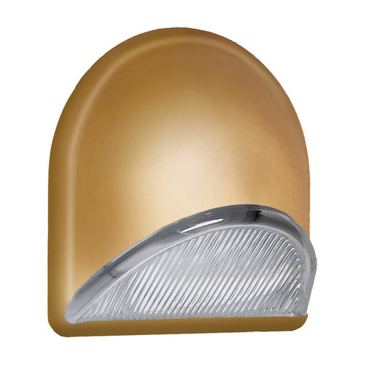 Besa Lighting Gabby 8in 1-Light Outdoor Sconce | Contemporary Gold and Gold Glass | Covered Porch & Entryway | 4.75 x 8.25 x 8.25 in | Model GABBYGD