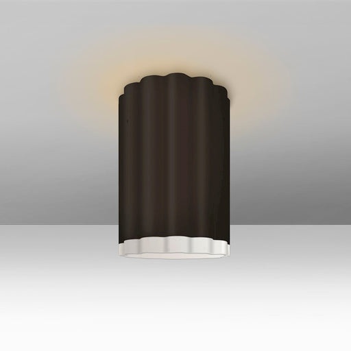 Besa Lighting Lando 7in 1-Light Flush Mount | Contemporary Black Glass | Hallway & Bedroom Ceiling Light | 4 x 4 x 7 in | Model LANDOBKC