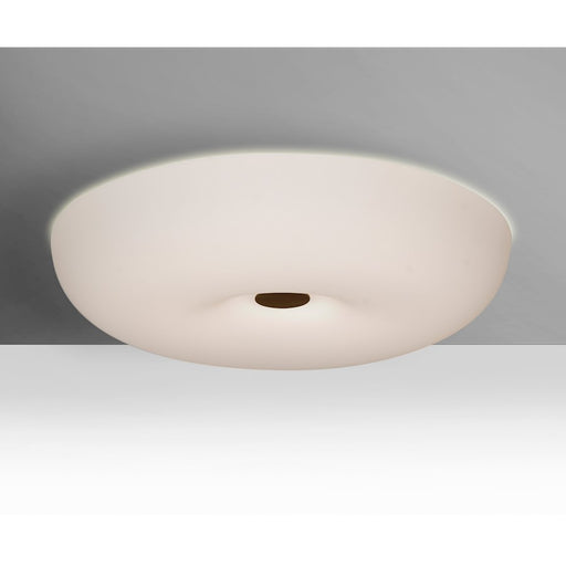 Besa Lighting Nimbus 16in 1-Light LED Flush Mount | Modern Brushed Bronze and White Opal Glass | Bedroom & Hallway | Model NIMBUS1607C-LED-BR