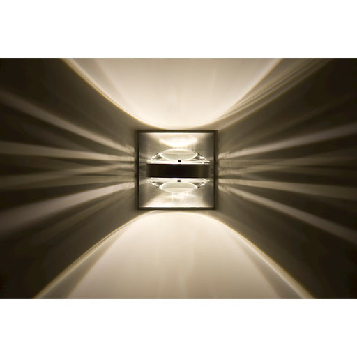 Besa Optos 5in 1-Light LED Wall Sconce | Contemporary Brushed Aluminum and Clear Glass | Hallway & Bedroom Accent | Model OPTOS1W-CLCL-LED-BA