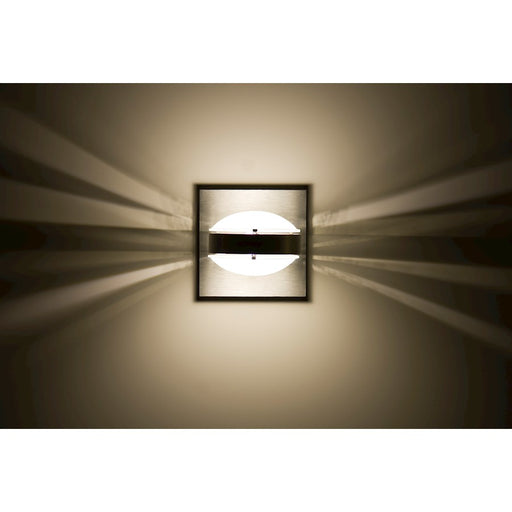 Besa Lighting Optos 5in 1-Light LED Wall Sconce | Contemporary Brushed Aluminum and Frost Glass | Hallway & Bedroom | Model OPTOS1W-FRFR-LED-BA
