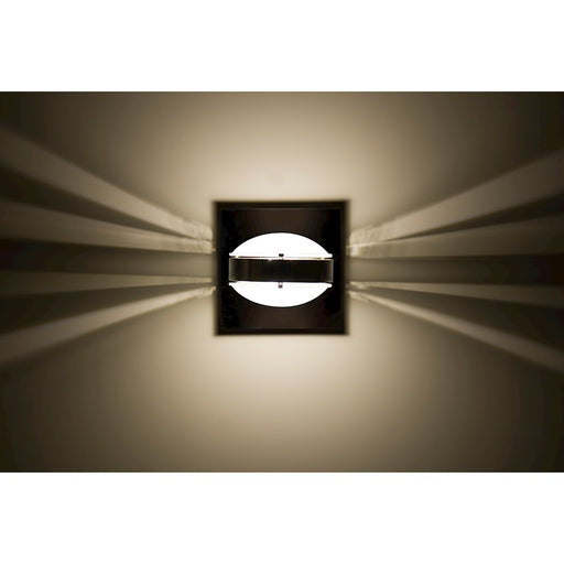 Besa Lighting Optos 5in 1-Light LED Wall Sconce | Contemporary Chrome and Frost Glass | Hallway & Bedroom Accent Light | Model OPTOS1W-FRFR-LED-CR