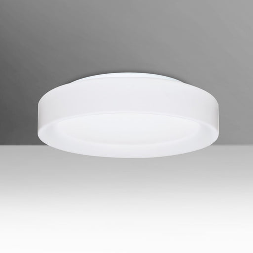 Besa Lighting Pella 13 1-Light LED Flush Mount | Contemporary White Opal Glass | Kitchen & Bathroom Ceiling Light | Model PELLA1307C-LED