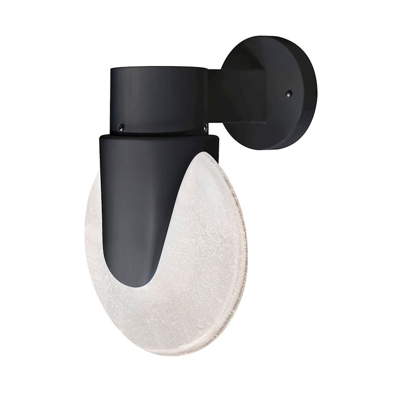 Besa Lighting Prada 1-Light LED Outdoor Sconce | Contemporary Black and Black Glass | Covered Patios & Entryways | Model PRADABK-WALL-LED-BK