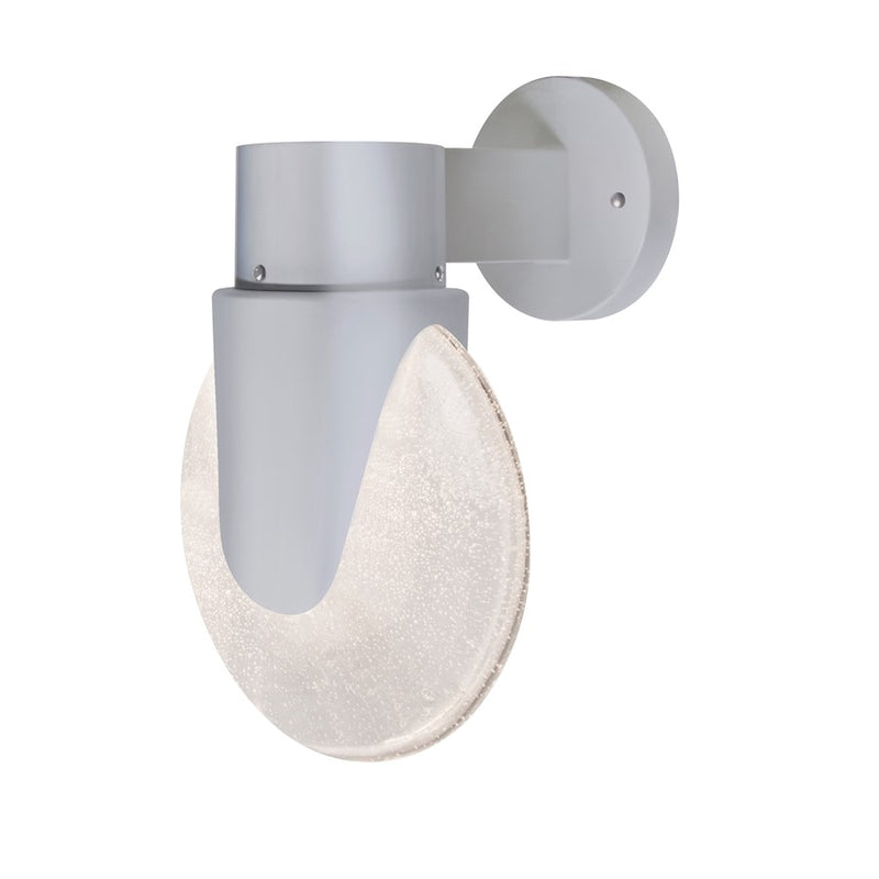 Besa Lighting Prada 9in 1-Light Outdoor Sconce | Contemporary Silver and Silver Glass | Covered Patio & Entryway | Model PRADASL-WALL-SL