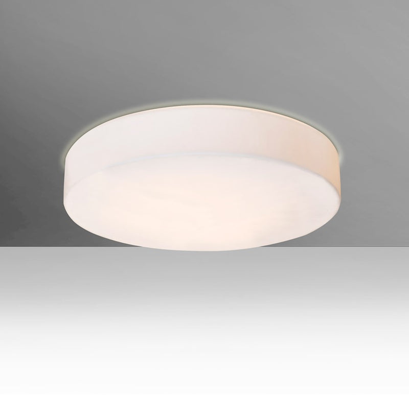 Besa Lighting Pride 14 14in 1-Light LED Flush Mount | Modern White and White Glass | Bedroom & Hallway Ceiling Light | Model PRIDE1407C-LED
