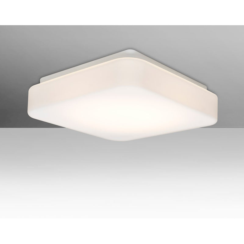Besa Lighting Primo 11 1-Light LED Flush Mount | Contemporary White Opal Glass | Hallway & Bedroom Ceiling Light | Model PRIMO11C-LED