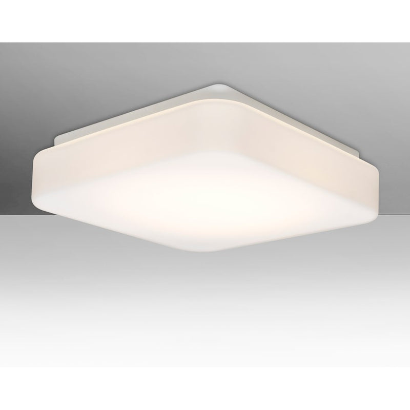 Besa Lighting Primo 14 1-Light LED Flush Mount | Contemporary White Opal Glass | Hallway & Bedroom Ceiling Light | Model PRIMO14C-LED