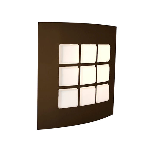 Besa Quad 10in 1-Light LED Wall Sconce | Contemporary Bronze and White Glass | Outdoor & Indoor | 10 x 2.75 x 10 in | Model QUAD10-LED-BR