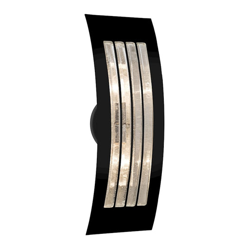 Besa Sail 17in 2-Light Outdoor Sconce | Contemporary Black and Clear Glass | Covered Patio & Entryway | 6.25 x 4 x 17.5 in | Model SAIL17BB-BK