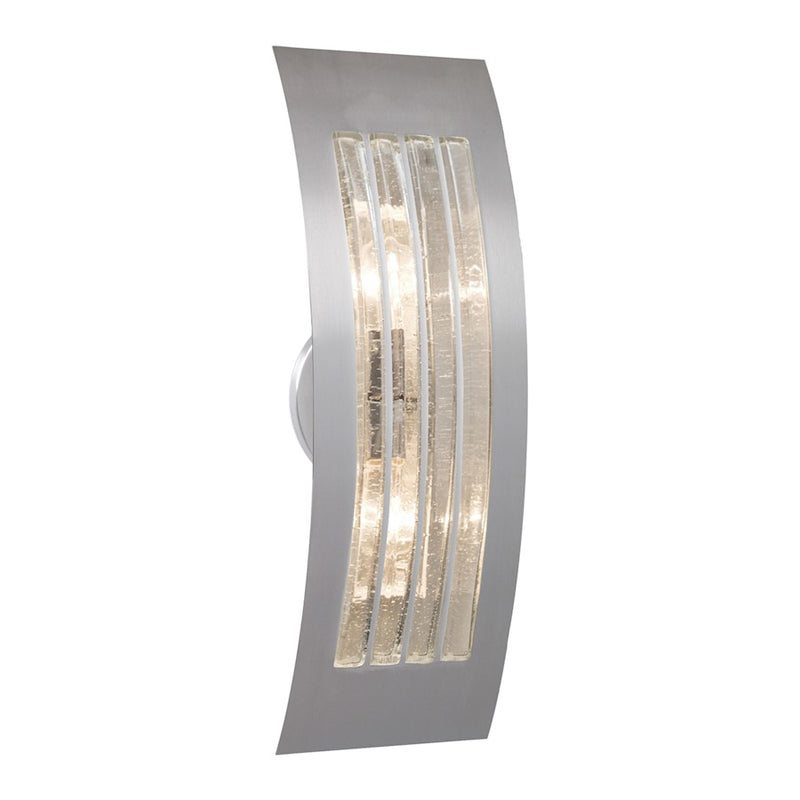 Besa Lighting Sail 17in 2-Light Outdoor Sconce | Contemporary Silver and Clear Glass | Covered Patio & Entryway | Model SAIL17BB-SL