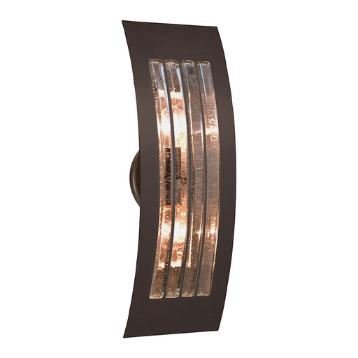 Besa Lighting Sail 17in 2-Light Outdoor Sconce | Contemporary Bronze and Gray Glass | Covered Patio & Entryway | Model SAIL17SM-BR