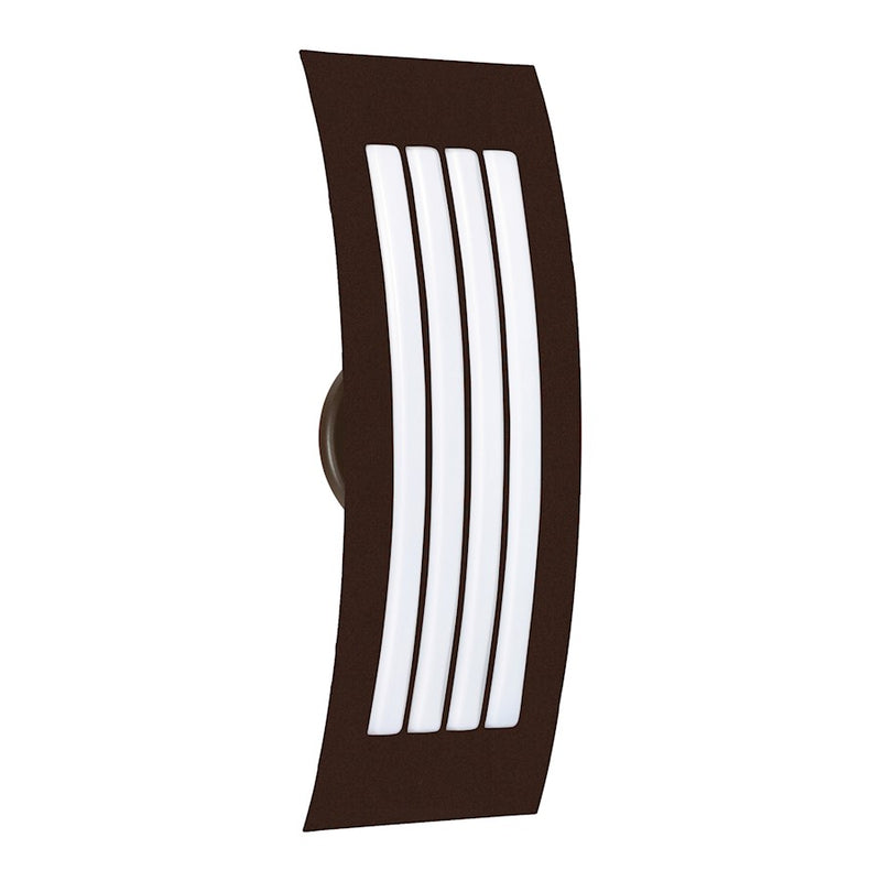Besa Lighting Sail 17in 2-Light Outdoor Sconce | Contemporary Brushed Bronze and White Glass | Entryway & Covered Patio | Model SAIL17SW-BR