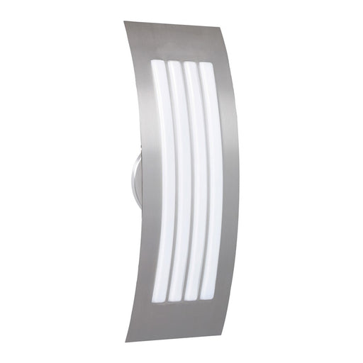 Besa Lighting Sail 17in 2-Light Outdoor Sconce | Contemporary Silver and White Glass | Entryway & Covered Patio | Model SAIL17SW-SL