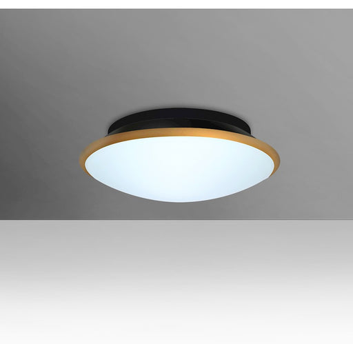 Besa Lighting Silk 10in 1-Light Flush Mount | Contemporary White Opal and Gold Glass | Hallway & Bedroom Ceiling Light | Model SILK10GDC