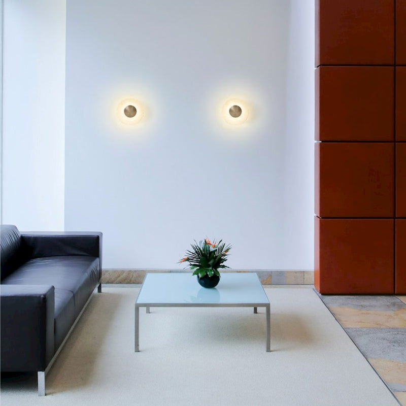 Besa Lighting Sly 6in 1-Light LED Wall Sconce | Modern Clear Glass and Aluminum | Hallway & Bedroom Accent Light | Model SLYBB-LED