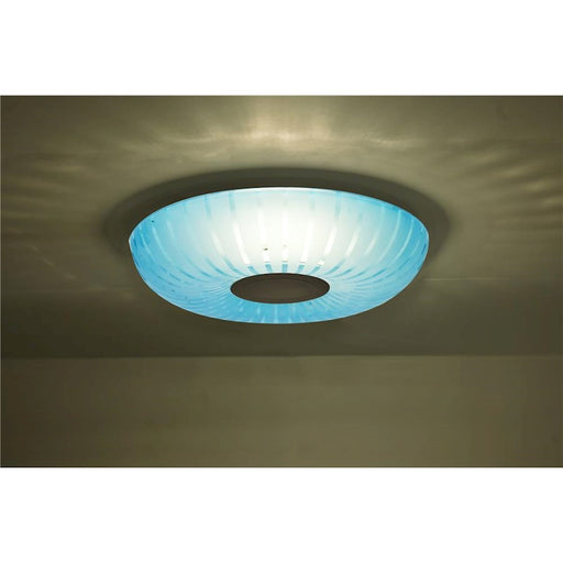 Besa Spira 10 10in 1-Light LED Flush Mount | Contemporary Black and Blue Glass | Hallway & Bedroom Ceiling Light | Model SPIRA10BLC-LED-BK
