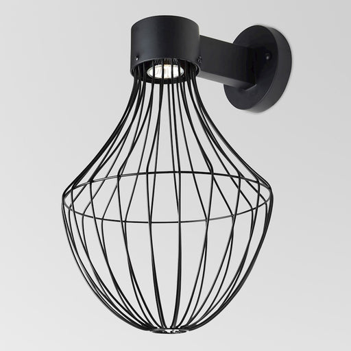 Besa Lighting Sultana 12in 1-Light Outdoor Flare Sconce | Rustic Black Metal | Kitchen Island & Entryway | Model SULTANA-F-WALL-LED-BK