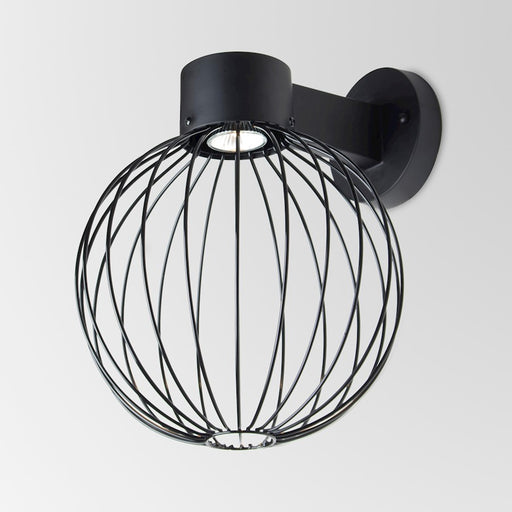 Besa Lighting Sultana 12in 1-Light Outdoor Globe Sconce | Rustic Black Metal | Kitchen Island & Entryway | Model SULTANA-G-WALL-LED-BK