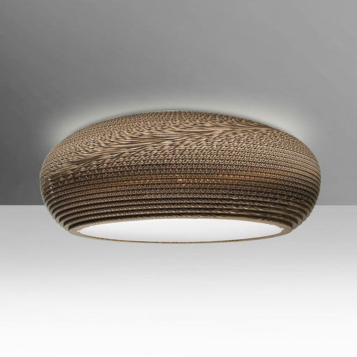 Besa Lighting Venus 18in 1-Light LED Flush Mount | Industrial Bronze and Beige Cardboard | Living Room & Bedroom | Model VENUSC-LED-BR