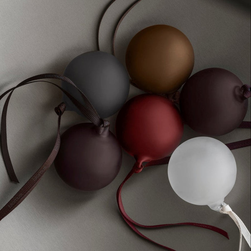 Blomus Juhla Matte Glass Ornament, Coffee, Set Of 4